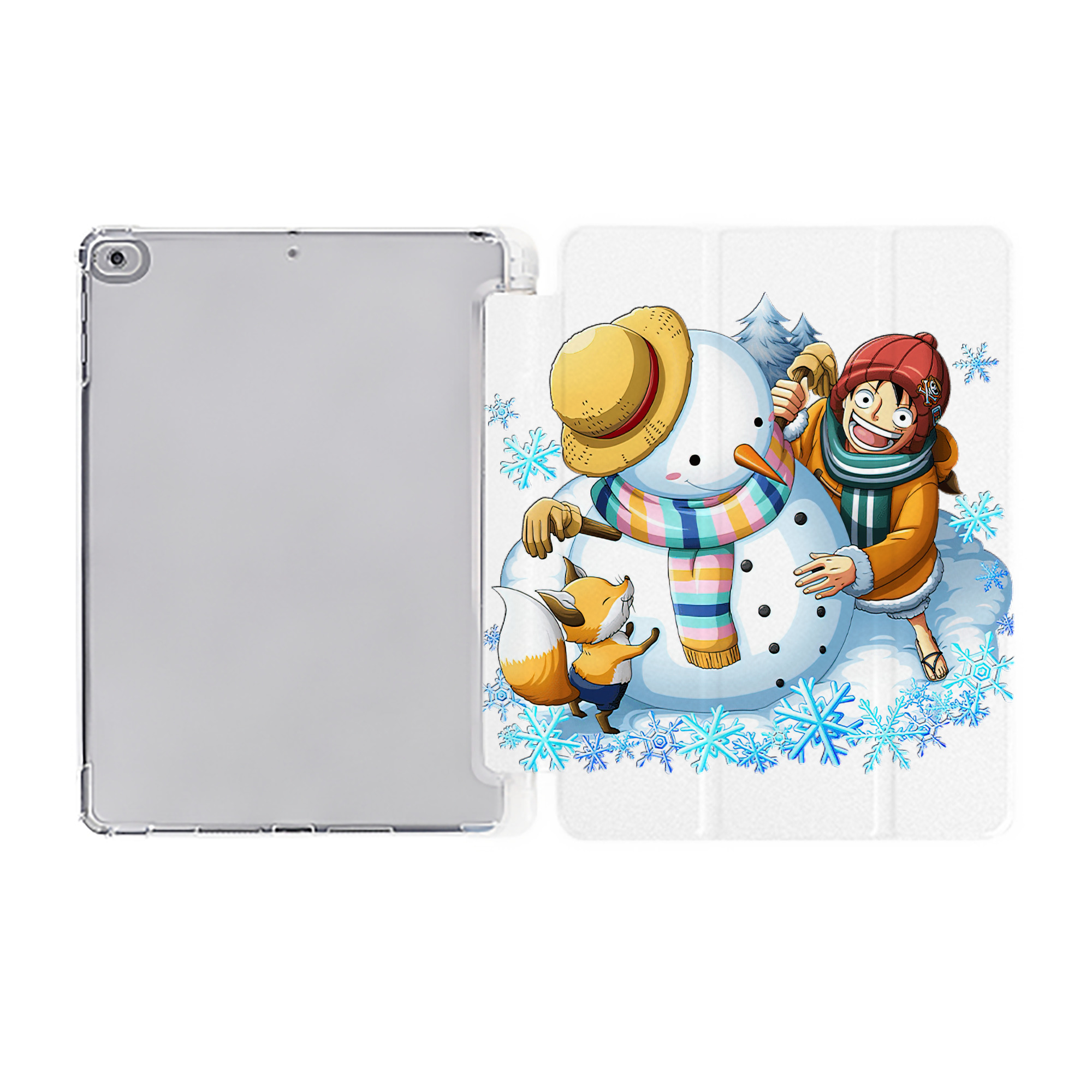 （画像用） ワンピース モンキー・D・ルフィ ONE PIECE Monkey D. Luffy IPad ケース ペン収納付き 三つ折りスタンド PUレザー×シリコン 対応機種9.5/10.5/10.9インチ